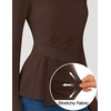 image:imageZESICA Womens Fall Long Sleeve Peplum Business Casual Tops  Boat Neck Asymmetrical Tunic Blouse Comfy Soft Fabric Work Ofiice Outfits Fashion Trendy ClothesBrown