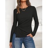image:imageZESICA Womens Fall Long Sleeve Peplum Business Casual Tops  Boat Neck Asymmetrical Tunic Blouse Comfy Soft Fabric Work Ofiice Outfits Fashion Trendy ClothesBlack