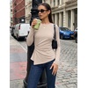image:imageZESICA Womens Fall Long Sleeve Peplum Business Casual Tops  Boat Neck Asymmetrical Tunic Blouse Comfy Soft Fabric Work Ofiice Outfits Fashion Trendy ClothesApricot