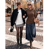 image:imageZESICA Womens Fall Long Sleeve Peplum Business Casual Tops  Boat Neck Asymmetrical Tunic Blouse Comfy Soft Fabric Work Ofiice Outfits Fashion Trendy ClothesBrown