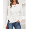 image:imageZESICA Womens Fall Long Sleeve Peplum Business Casual Tops  Boat Neck Asymmetrical Tunic Blouse Comfy Soft Fabric Work Ofiice Outfits Fashion Trendy ClothesWhite