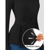 image:imageZESICA Womens Fall Long Sleeve Peplum Business Casual Tops  Boat Neck Asymmetrical Tunic Blouse Comfy Soft Fabric Work Ofiice Outfits Fashion Trendy ClothesBlack