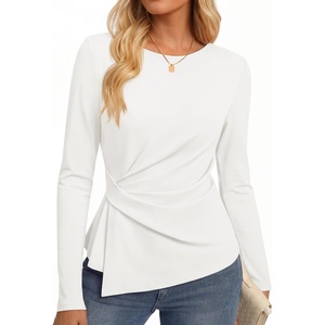 image:imageZESICA Womens Fall Long Sleeve Peplum Business Casual Tops  Boat Neck Asymmetrical Tunic Blouse Comfy Soft Fabric Work Ofiice Outfits Fashion Trendy ClothesWhite