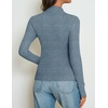 image:imageZESICA Womens 2026 Fall Long Sleeve Mock Neck Tops Going Out Knit Shirts  Slim Fit TopsRibbed Sweater TopsStretchyLightweight2026 Casual Basic shirtsBusiness Casual OutfitsFashion ClothesDusty Blue