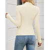 image:imageZESICA Womens 2026 Fall Long Sleeve Mock Neck Tops Going Out Knit Shirts  Slim Fit TopsRibbed Sweater TopsStretchyLightweight2026 Casual Basic shirtsBusiness Casual OutfitsFashion ClothesApricot