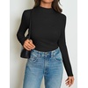 image:imageZESICA Womens 2026 Fall Long Sleeve Mock Neck Tops Going Out Knit Shirts  Slim Fit TopsRibbed Sweater TopsStretchyLightweight2026 Casual Basic shirtsBusiness Casual OutfitsFashion ClothesBlack