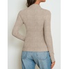 image:imageZESICA Womens 2026 Fall Long Sleeve Mock Neck Tops Going Out Knit Shirts  Slim Fit TopsRibbed Sweater TopsStretchyLightweight2026 Casual Basic shirtsBusiness Casual OutfitsFashion ClothesLight Khaki