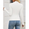 image:imageZESICA Womens 2026 Fall Long Sleeve Mock Neck Tops Going Out Knit Shirts  Slim Fit TopsRibbed Sweater TopsStretchyLightweight2026 Casual Basic shirtsBusiness Casual OutfitsFashion ClothesWhite