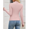 image:imageZESICA Womens 2026 Fall Long Sleeve Mock Neck Tops Going Out Knit Shirts  Slim Fit TopsRibbed Sweater TopsStretchyLightweight2026 Casual Basic shirtsBusiness Casual OutfitsFashion ClothesSakura Pink