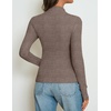 image:imageZESICA Womens 2026 Fall Long Sleeve Mock Neck Tops Going Out Knit Shirts  Slim Fit TopsRibbed Sweater TopsStretchyLightweight2026 Casual Basic shirtsBusiness Casual OutfitsFashion ClothesCoffee