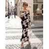 image:imageZESICA Womens Fall Off Shoulder Floral Wedding Guest Maxi Dresses  Long Sleeve Mesh Boydcon Fully Lined 2026 Cocktail Party Formal Bridesmaid Evening Date Night Baby Shower Elegant DressBlack