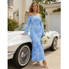 image:imageZESICA Womens Fall Off Shoulder Floral Wedding Guest Maxi Dresses  Long Sleeve Mesh Boydcon Fully Lined 2026 Cocktail Party Formal Bridesmaid Evening Date Night Baby Shower Elegant DressBlue