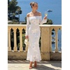 image:imageZESICA Womens Fall Off Shoulder Floral Wedding Guest Maxi Dresses  Long Sleeve Mesh Boydcon Fully Lined 2026 Cocktail Party Formal Bridesmaid Evening Date Night Baby Shower Elegant DressWhite