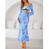 image:imageZESICA Womens Fall Off Shoulder Floral Wedding Guest Maxi Dresses  Long Sleeve Mesh Boydcon Fully Lined 2026 Cocktail Party Formal Bridesmaid Evening Date Night Baby Shower Elegant DressBlue