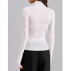 image:imageZESICA Womens Mesh Sheer Turtleneck Long Sleeve Shirts  See Through Fitted Blouses Sexy Cute TShirts Going Out Tops Date Night Party Clubwear Shirts 2026 Fall Layering OutfitsWhite