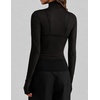 image:imageZESICA Womens Mesh Sheer Turtleneck Long Sleeve Shirts  See Through Fitted Blouses Sexy Cute TShirts Going Out Tops Date Night Party Clubwear Shirts 2026 Fall Layering OutfitsBlack