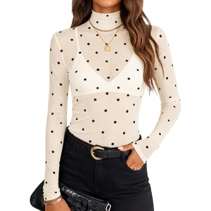 image:imageZESICA Womens Mesh Sheer Turtleneck Long Sleeve Shirts  See Through Fitted Blouses Sexy Cute TShirts Going Out Tops Date Night Party Clubwear Shirts 2026 Fall Layering OutfitsDotivory