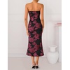 image:imageZESICA 2026 Summer Strapless Floral Cocktail Wedding Guest Dress for Women  Formal Bodycon Mesh Tube Midi Dresses Elegant Bridal Shower Bridesmaid Birthday Holiday Dinner Party Fashion Evening GownBlackred