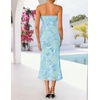 image:imageZESICA 2026 Summer Strapless Floral Cocktail Wedding Guest Dress for Women  Formal Bodycon Mesh Tube Midi Dresses Elegant Bridal Shower Bridesmaid Birthday Holiday Dinner Party Fashion Evening GownLightblue