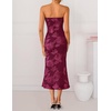 image:imageZESICA 2026 Summer Strapless Floral Cocktail Wedding Guest Dress for Women  Formal Bodycon Mesh Tube Midi Dresses Elegant Bridal Shower Bridesmaid Birthday Holiday Dinner Party Fashion Evening GownWine