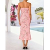 image:imageZESICA 2026 Summer Strapless Floral Cocktail Wedding Guest Dress for Women  Formal Bodycon Mesh Tube Midi Dresses Elegant Bridal Shower Bridesmaid Birthday Holiday Dinner Party Fashion Evening GownPink