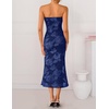 image:imageZESICA 2026 Summer Strapless Floral Cocktail Wedding Guest Dress for Women  Formal Bodycon Mesh Tube Midi Dresses Elegant Bridal Shower Bridesmaid Birthday Holiday Dinner Party Fashion Evening GownNavy