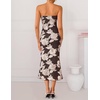 image:imageZESICA 2026 Summer Strapless Floral Cocktail Wedding Guest Dress for Women  Formal Bodycon Mesh Tube Midi Dresses Elegant Bridal Shower Bridesmaid Birthday Holiday Dinner Party Fashion Evening GownLightbrown