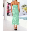 image:imageZESICA 2026 Summer Strapless Floral Cocktail Wedding Guest Dress for Women  Formal Bodycon Mesh Tube Midi Dresses Elegant Bridal Shower Bridesmaid Birthday Holiday Dinner Party Fashion Evening GownMint
