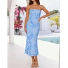 image:imageZESICA 2026 Summer Strapless Floral Cocktail Wedding Guest Dress for Women  Formal Bodycon Mesh Tube Midi Dresses Elegant Bridal Shower Bridesmaid Birthday Holiday Dinner Party Fashion Evening GownBlue