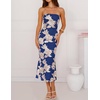 image:imageZESICA 2026 Summer Strapless Floral Cocktail Wedding Guest Dress for Women  Formal Bodycon Mesh Tube Midi Dresses Elegant Bridal Shower Bridesmaid Birthday Holiday Dinner Party Fashion Evening GownRoyalblue