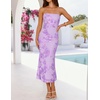 image:imageZESICA 2026 Summer Strapless Floral Cocktail Wedding Guest Dress for Women  Formal Bodycon Mesh Tube Midi Dresses Elegant Bridal Shower Bridesmaid Birthday Holiday Dinner Party Fashion Evening GownPurple