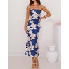 image:imageZESICA 2026 Summer Strapless Floral Cocktail Wedding Guest Dress for Women  Formal Bodycon Mesh Tube Midi Dresses Elegant Bridal Shower Bridesmaid Birthday Holiday Dinner Party Fashion Evening GownRoyalblue