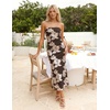 image:imageZESICA 2026 Summer Strapless Floral Cocktail Wedding Guest Dress for Women  Formal Bodycon Mesh Tube Midi Dresses Elegant Bridal Shower Bridesmaid Birthday Holiday Dinner Party Fashion Evening GownLightbrown