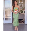 image:imageZESICA 2026 Summer Strapless Floral Cocktail Wedding Guest Dress for Women  Formal Bodycon Mesh Tube Midi Dresses Elegant Bridal Shower Bridesmaid Birthday Holiday Dinner Party Fashion Evening GownGreen