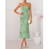 image:imageZESICA 2026 Summer Strapless Floral Cocktail Wedding Guest Dress for Women  Formal Bodycon Mesh Tube Midi Dresses Elegant Bridal Shower Bridesmaid Birthday Holiday Dinner Party Fashion Evening GownGreen