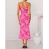 image:imageZESICA 2026 Summer Strapless Floral Cocktail Wedding Guest Dress for Women  Formal Bodycon Mesh Tube Midi Dresses Elegant Bridal Shower Bridesmaid Birthday Holiday Dinner Party Fashion Evening GownRose