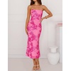 image:imageZESICA 2026 Summer Strapless Floral Cocktail Wedding Guest Dress for Women  Formal Bodycon Mesh Tube Midi Dresses Elegant Bridal Shower Bridesmaid Birthday Holiday Dinner Party Fashion Evening GownRose