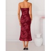 image:imageZESICA 2026 Summer Strapless Floral Cocktail Wedding Guest Dress for Women  Formal Bodycon Mesh Tube Midi Dresses Elegant Bridal Shower Bridesmaid Birthday Holiday Dinner Party Fashion Evening GownRed
