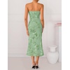 image:imageZESICA 2026 Summer Strapless Floral Cocktail Wedding Guest Dress for Women  Formal Bodycon Mesh Tube Midi Dresses Elegant Bridal Shower Bridesmaid Birthday Holiday Dinner Party Fashion Evening GownGreen