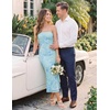 image:imageZESICA 2026 Summer Strapless Floral Cocktail Wedding Guest Dress for Women  Formal Bodycon Mesh Tube Midi Dresses Elegant Bridal Shower Bridesmaid Birthday Holiday Dinner Party Fashion Evening GownLightblue