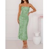 image:imageZESICA 2026 Summer Strapless Floral Cocktail Wedding Guest Dress for Women  Formal Bodycon Mesh Tube Midi Dresses Elegant Bridal Shower Bridesmaid Birthday Holiday Dinner Party Fashion Evening GownGreen