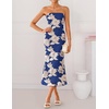 image:imageZESICA 2026 Summer Strapless Floral Cocktail Wedding Guest Dress for Women  Formal Bodycon Mesh Tube Midi Dresses Elegant Bridal Shower Bridesmaid Birthday Holiday Dinner Party Fashion Evening GownRoyalblue