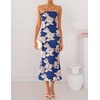 image:imageZESICA 2026 Summer Strapless Floral Cocktail Wedding Guest Dress for Women  Formal Bodycon Mesh Tube Midi Dresses Elegant Bridal Shower Bridesmaid Birthday Holiday Dinner Party Fashion Evening GownRoyalblue