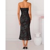 image:imageZESICA 2026 Summer Strapless Floral Cocktail Wedding Guest Dress for Women  Formal Bodycon Mesh Tube Midi Dresses Elegant Bridal Shower Bridesmaid Birthday Holiday Dinner Party Fashion Evening GownTaupe