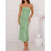 image:imageZESICA 2026 Summer Strapless Floral Cocktail Wedding Guest Dress for Women  Formal Bodycon Mesh Tube Midi Dresses Elegant Bridal Shower Bridesmaid Birthday Holiday Dinner Party Fashion Evening GownGreen