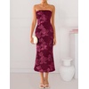 image:imageZESICA 2026 Summer Strapless Floral Cocktail Wedding Guest Dress for Women  Formal Bodycon Mesh Tube Midi Dresses Elegant Bridal Shower Bridesmaid Birthday Holiday Dinner Party Fashion Evening GownWine