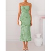 image:imageZESICA 2026 Summer Strapless Floral Cocktail Wedding Guest Dress for Women  Formal Bodycon Mesh Tube Midi Dresses Elegant Bridal Shower Bridesmaid Birthday Holiday Dinner Party Fashion Evening GownGreen