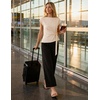 image:imageZESICA Womens Summer 2 Piece Sets Casual Work Office Pant Outfits  Short Sleeve Knit Belted Tops and Wide Leg Pants Daily Vacation Matching Set Business Pantsuits Fashion ClothesSand