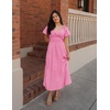 image:imageZESICA Womens Summer Casual Cutout Flowy Vacation Maxi Dress  Short Puff Sleeve A Line Smocked Dress Beach Party Dresses Spring Summer Wedding Guest Long DressHot Pink