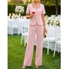 image:imageZESICA Womens Two Pieces Suits Set Business Casual Outfits  Short Sleeve Blazer Wide Leg Pants Dressy Pants Suits 2026 Summer 2 Piece Sets Trendy Office Work Travel OutfitsLight Pink